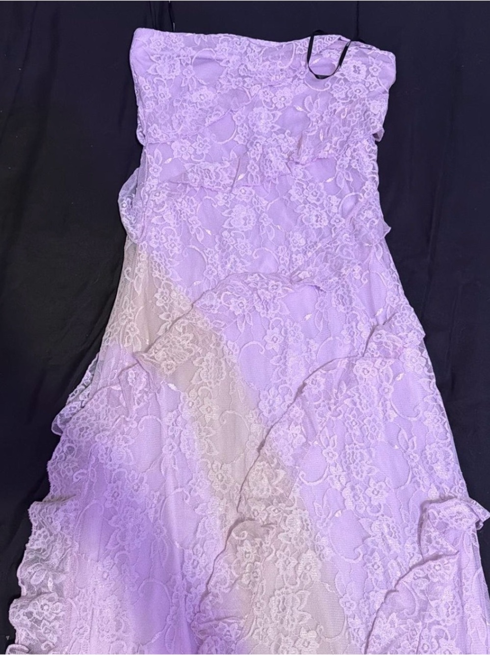 Forever 21 Lavender Strapless Lace Tiered Dress